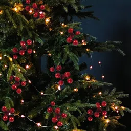 Red Berry Fruit Bunch for Christmas/Xmas Tree Decoration Wreath Making DIY Carft Hanging Ornaments Pack of 10-image-84