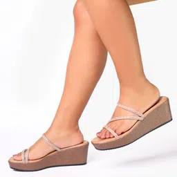 Monrow Embellished Open Toe Wedges image 2