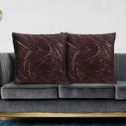 Brown Velvet Traditional 16x16 inches Cushion Covers (Pack of 2)-image-74