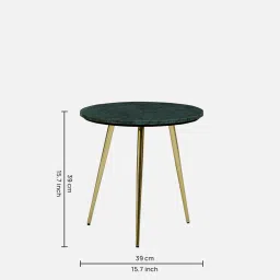 casacraft from pepperfry Metheny Marble Top Nest Of Tables In Brass Finish image 5