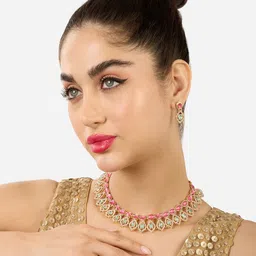 AMI Gold-Plated Austrian Diamonds Studded Jewellery Set image 3