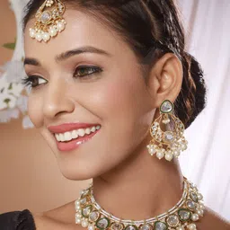 Anouk Gold-Plated Kundan-Studded & Pearl Beaded Jewellery Set-picture-35