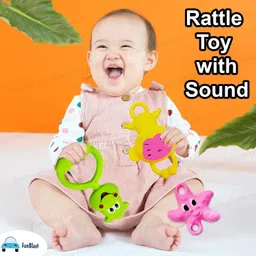 funblast Sound Rattle Toys for Baby - Pack of 3 Rattle and Teether Toys (Assorted Design) Rattle image 5