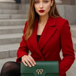 g m w Formal Green Clutch image 3