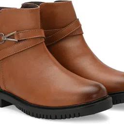 roadster Stylish Textured Ankle Length Versatile Boots For Women image 3