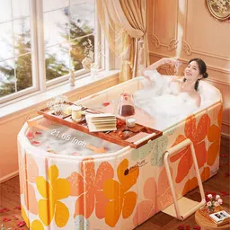 kruvad KR365 Large Foldable Bathtub for Adults & Kids | Portable Soaking Tub for Home, Balcony & Outdoor | Ice Bath Tub for Athlete Free-standing Bathtub image 2