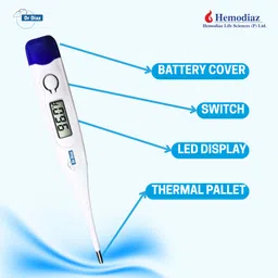 Dr Diaz DT101 Digital Thermometer for Body Fever Check Machine Alarm Beeper Alert Kids & Adult Thermometer image 3