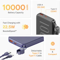 ambrane 10000 mAh 22.5 W Power Bank image 2