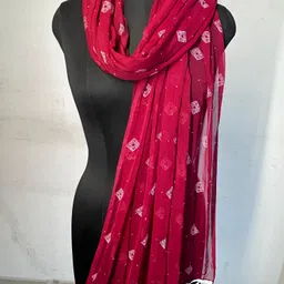 nayerang Chiffon Printed Maroon Women Dupatta image 2