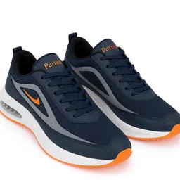 partner Men PU Dark Blue Sneakers | Lightweight Casual Sports Shoes | Air Sole Grip Sneakers For Men image 2