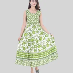 anunja Women A-line Green Maxi/Full Length Dress-picture-18