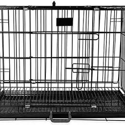 pups&pets Double-Door Folding Metal Dog Cage with Paw Protector Black Soft Crate Pet Crate image 3