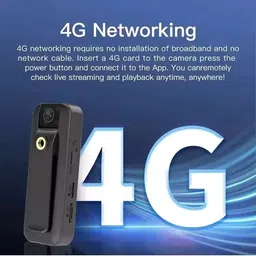 ELEKTRO WELT 4G SIM Full HD 180* Body Camera Color Video Audio Recording With Night Vision Security Camera image 4