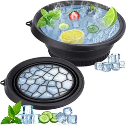 rbgiit Silicone Massage Bowl Silicone Foldable Ice Bowl with Built-in Tray for Facial Therapy & Home Spa Use-picture-45