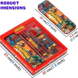 pw pencilwala Pencil Box Set for School SPIDERMAN Art Metal Pencil Box Geometry Box image 5