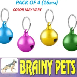 brainy pets COLOURED 4 BELL FOR PET Collar, PARTY, Training Jingle Bell Collar Pendant(16mm) Bell Dog & Cat Collar Charm-picture-10