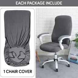 hokipo Jacquard 1 Seater Chair Plain Cover image 3