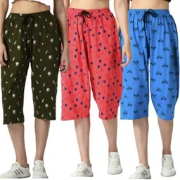 Kunjus Loose Fit Capris for Women Prints and Colours may Vary Women Multicolor Capri-picture-53