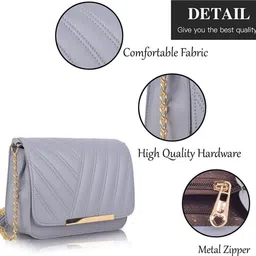 daq Grey Women Sling Bag GREY-Y-SLINGBAG001 image 5