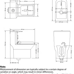 plantex Ceramic Rimless Western Toilet/Water Closet/Commode With Seat-S Trap Outlet (APS-748) Western Commode image 2