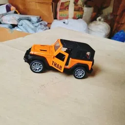 janu Metal Thar Jeep Toy Car | Pull Back Action | Premium Die-Cast Model (Orange) image 3