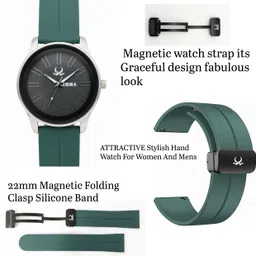 irha Analog Watch - For Men & Women MAGNET-WATCH-Grn&Blk image 4