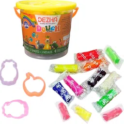 Creative Clay Set - Pack 12 color bars, 3 molds clay dough for kids - Multicolor-image-36