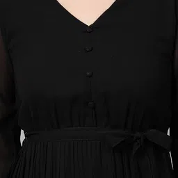 aayu Women Fit and Flare Black Maxi/Full Length Dress image 5