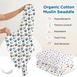 meemee Printed Single Swaddling Baby Blanket for Mild Winter image 2