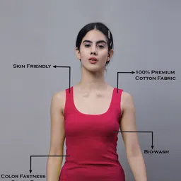 FBAR Pack Of 2 Skin Friendly Bio Wash Scoop Neck Sleeveless Cotton Tank Tops image 3