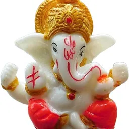 svgg decors Handcrafted Ganesh Idol for Car Dashboard | Show Pieces & Home Décor Statue Decorative Showpiece - 6 cm image 3