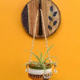 aakriti art creations Jute Embellished Na Hanging Planter image 1