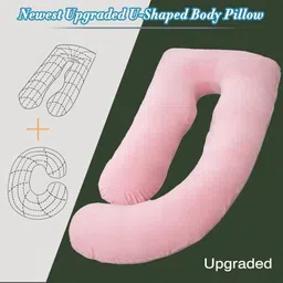 childsafe Multifunctional G shape Premium Quality Large Size (56 INCH) Polyester Fibre Solid Pregnancy Pillow Pack of 1 image 3