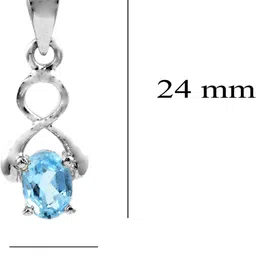 Femme Jam 925 Sterling Silver Natural Blue Topaz Gemstone Pendant / Locket for Women Topaz White Gold Pendant image 3