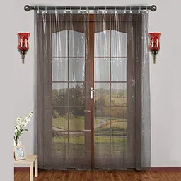pop shade 214 cm (7 ft) Door PVC Transparent Curtain Single Curtain image 2