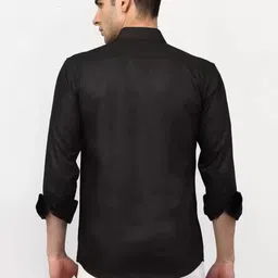 jessnx Men Regular Fit Solid Spread Collar Casual Shirt image 3