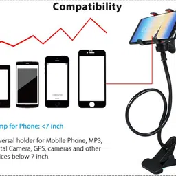 BUY SURETY Long Arm Lazy Phone Holder Foldable 360 Degree Smartphone Flexible Home Bed Desk Table Stand Holder Stand for Home Office Car mobile holder Mobile stand Mobile Holder image 2