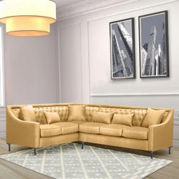 casacraft from pepperfry Nirvana RHS Sectional Sofa In Yellow Color-picture-0