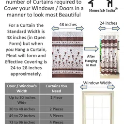 Homefab India Set of 2 Floral Room Darkening Window Curtain image 3