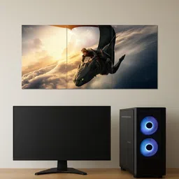 posters dragons Split Wall Poster set of 3 | A4 size Poster for Room decor & Office wall decor art Photographic Paper image 4