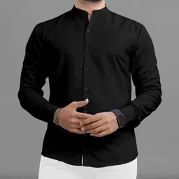 rahul look Men Slim Fit Printed Mandarin Collar Casual Shirt-picture-20