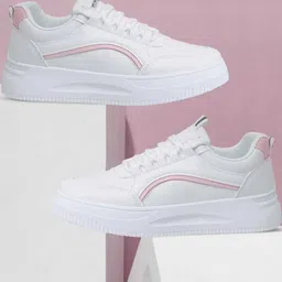 bucadia White Stylish Casual Sneakers For Women image 2