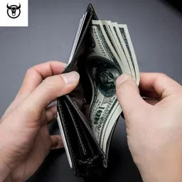 contacts Men's Genuine Leather RFID Blocking Bifold Zipper Coin Pocket Slim Purse Wallet with 12 Card Holder (Black) image 2