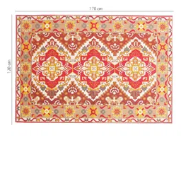 BLANC9 Red & Off White Printed Cotton Carpet image 5
