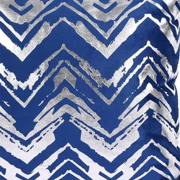 ROMEE Blue & Silver-Toned Set of 5 Velvet Square Cushion Covers image 3