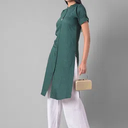 Dollar Missy Mandarin Collar Roll-Up Sleeves A-line Kurta image 5