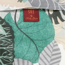 sej by nisha gupta Green Floral 144 TC Cotton Queen Sized Bed Sheets with 2 Pillow Covers image 5