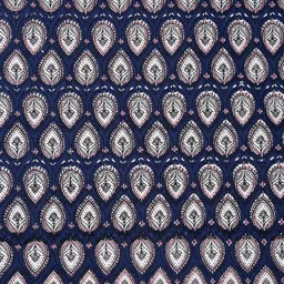 Rajasthan Decor Navy Blue & White Floral 180 TC King Bedsheet with 2 Pillow Covers image 4