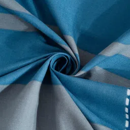 MODEFE Blue & Brown Geometric Microfiber 144 TC Queen Bedsheet With 2 Pillow Covers image 5