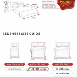 Layers Green & Blue 230 TC Geometric Queen Bedsheet with 2 Pillow Covers image 3